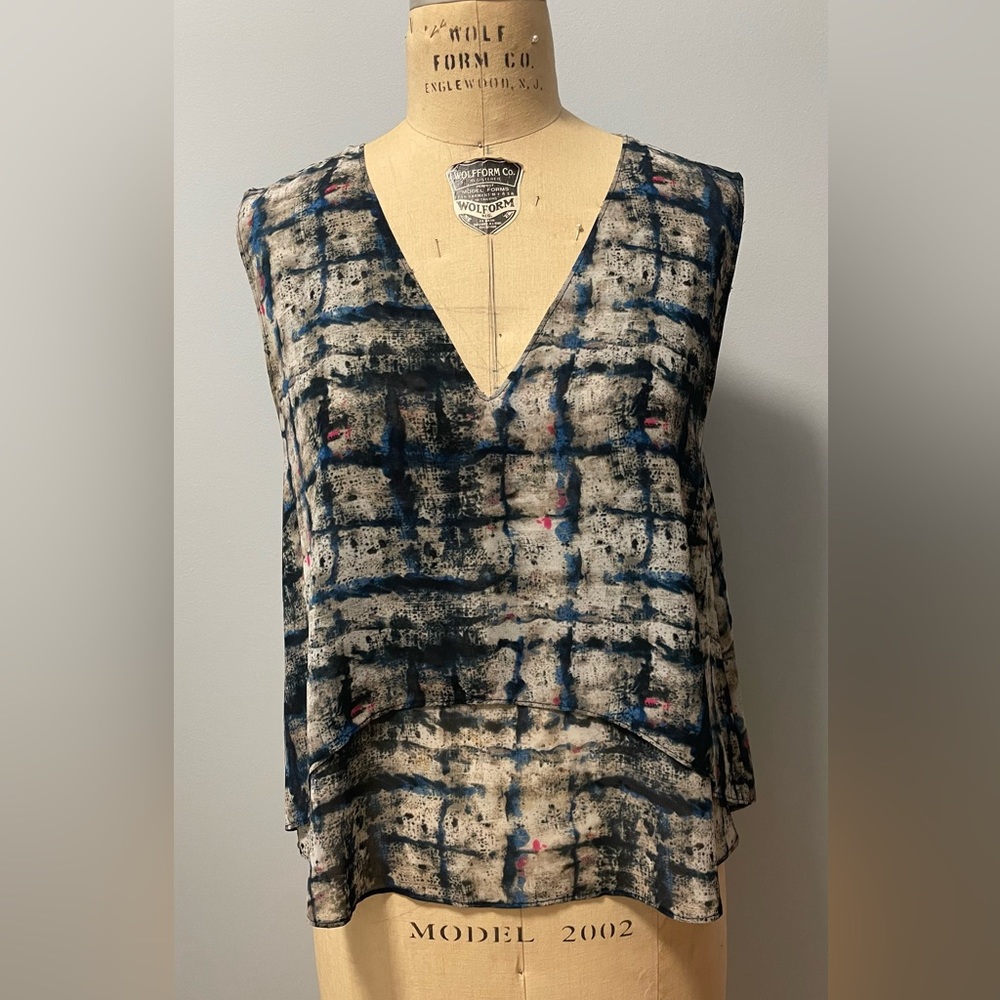Double Layer Asymmetrical V-cut Blouse